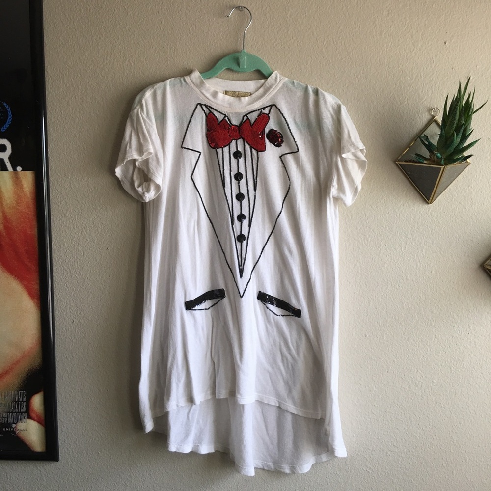 Wildfox White Label Tuxedo Dress or Sequin Top